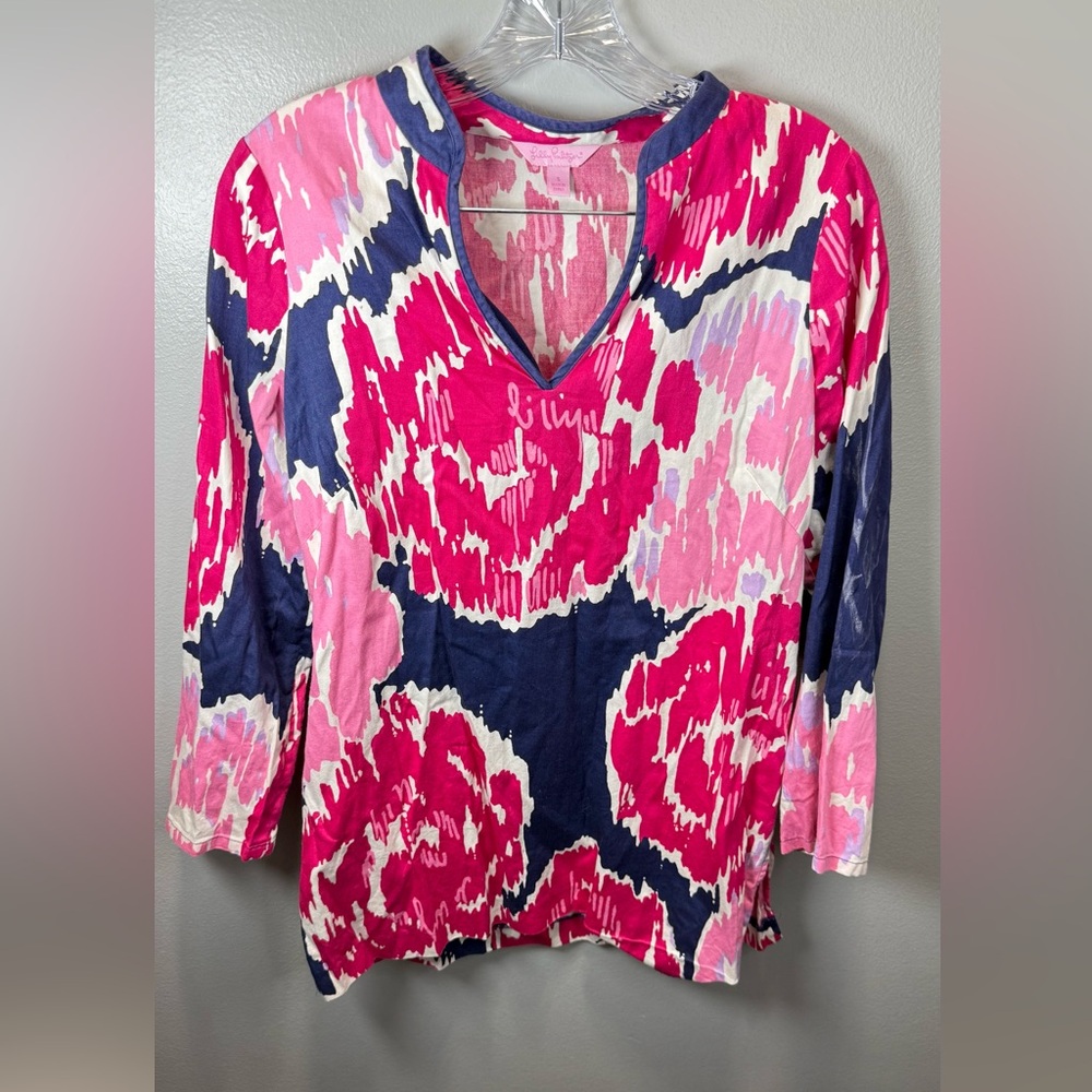 Lilly Pulitzer‎ Women's Ciara Tunic Navy/Pink Size Small
